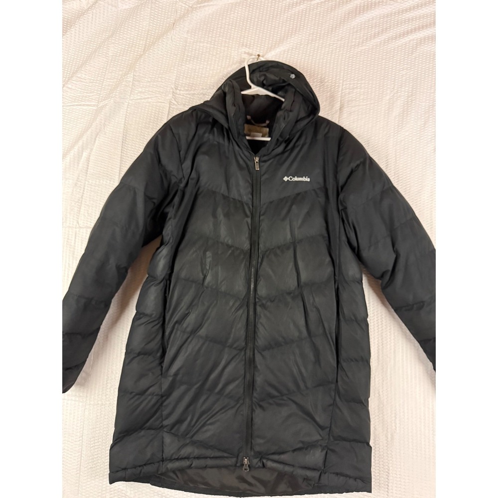 Columbia Womens Black Quilted Puffer Jacket Detachable Hood Parka XL8838 Large